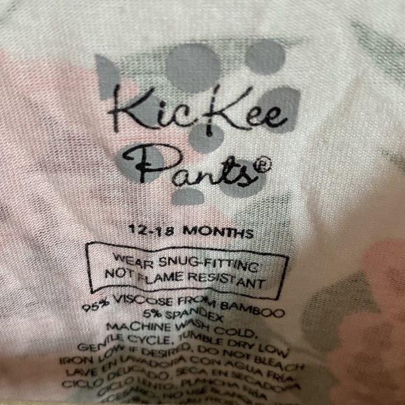 Kickee Pants Fresh Air Florist Print Footie with Zipper Pajamas Bamboo Sz 12-18 - Picture 3 of 5